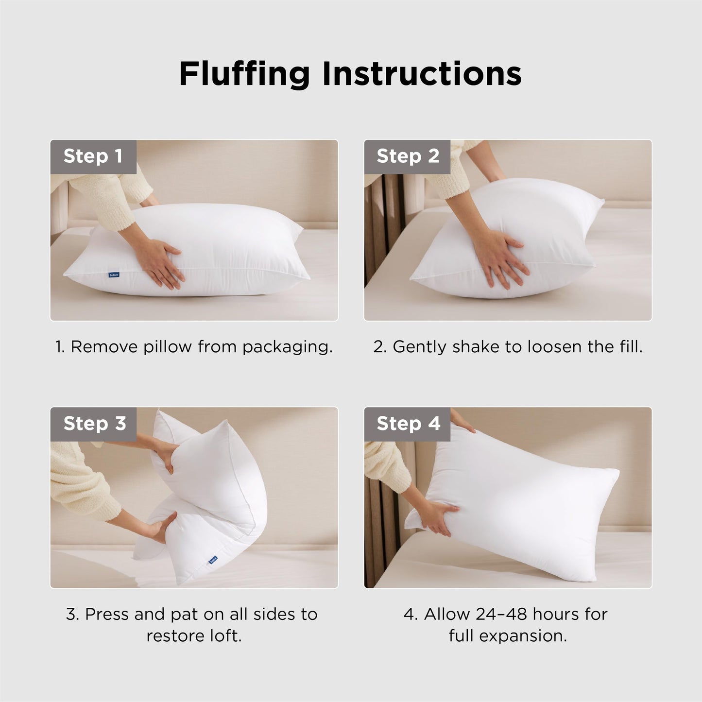 Bedsure Pillows King Size Set of 2 - Hotel Collection Bed Pillows for Sleeping, with Down Alternative Filling, Soft Support for Back, Stomach or Side Sleepers, King, 28"x19", White, 2 Pack