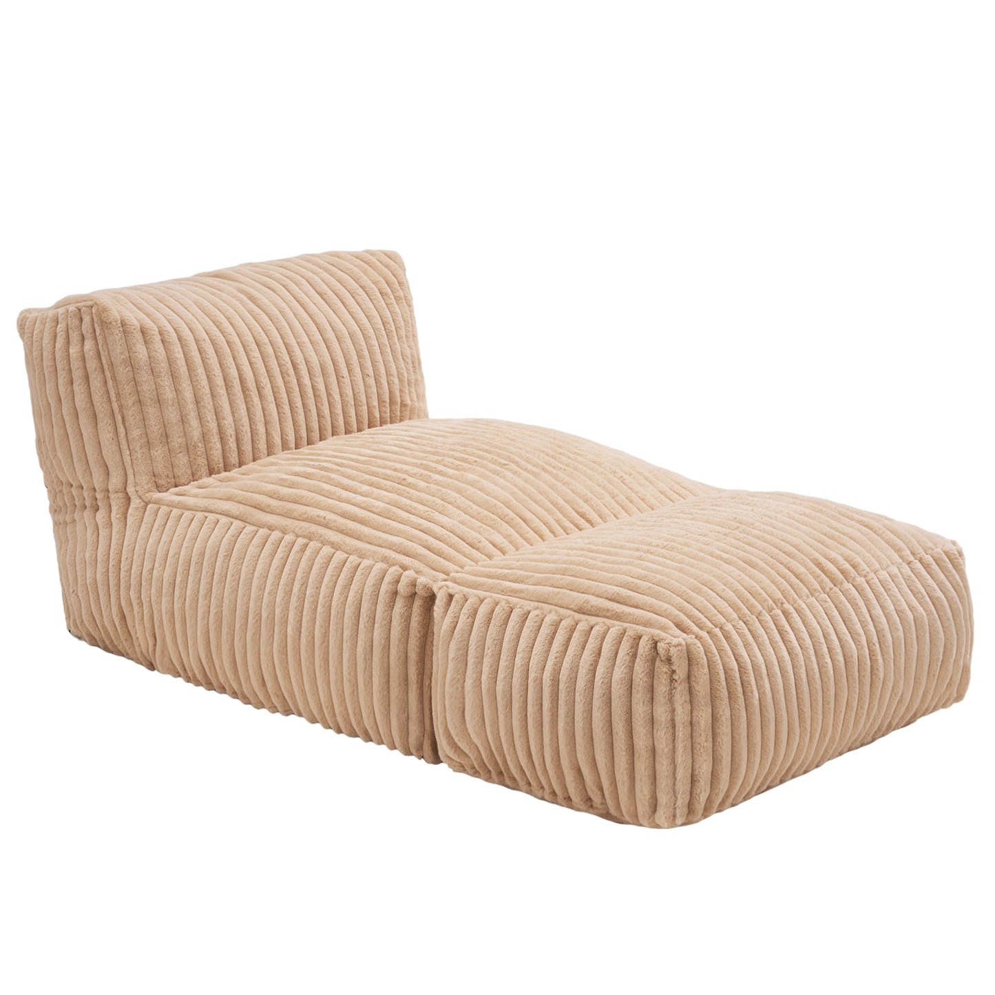 Bean Bag Chairs for Adults Giant Bean Bag Chair Memory Foam BeanBag Chair Bean Bag Sofa with Filler Faux Fur Fireside Beanbags Lazy Sofa for Living Room Bedroom Office (Khaki, Large)