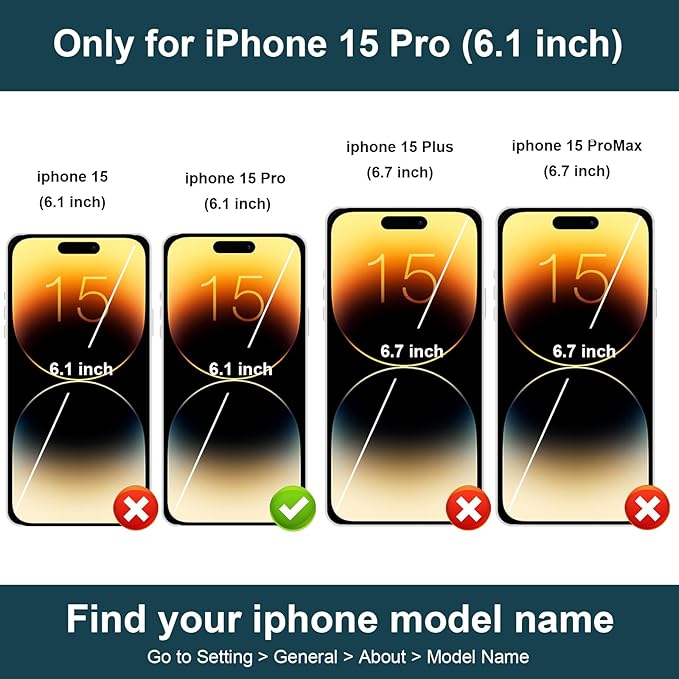 Folosu Compatible with iPhone 15 Pro Case Wallet with Card Holder, 360°Rotation Finger Ring Holder Kickstand, RFID Blocking Leather Protective Double Buttons Shockproof Cover 6.1 Inch White