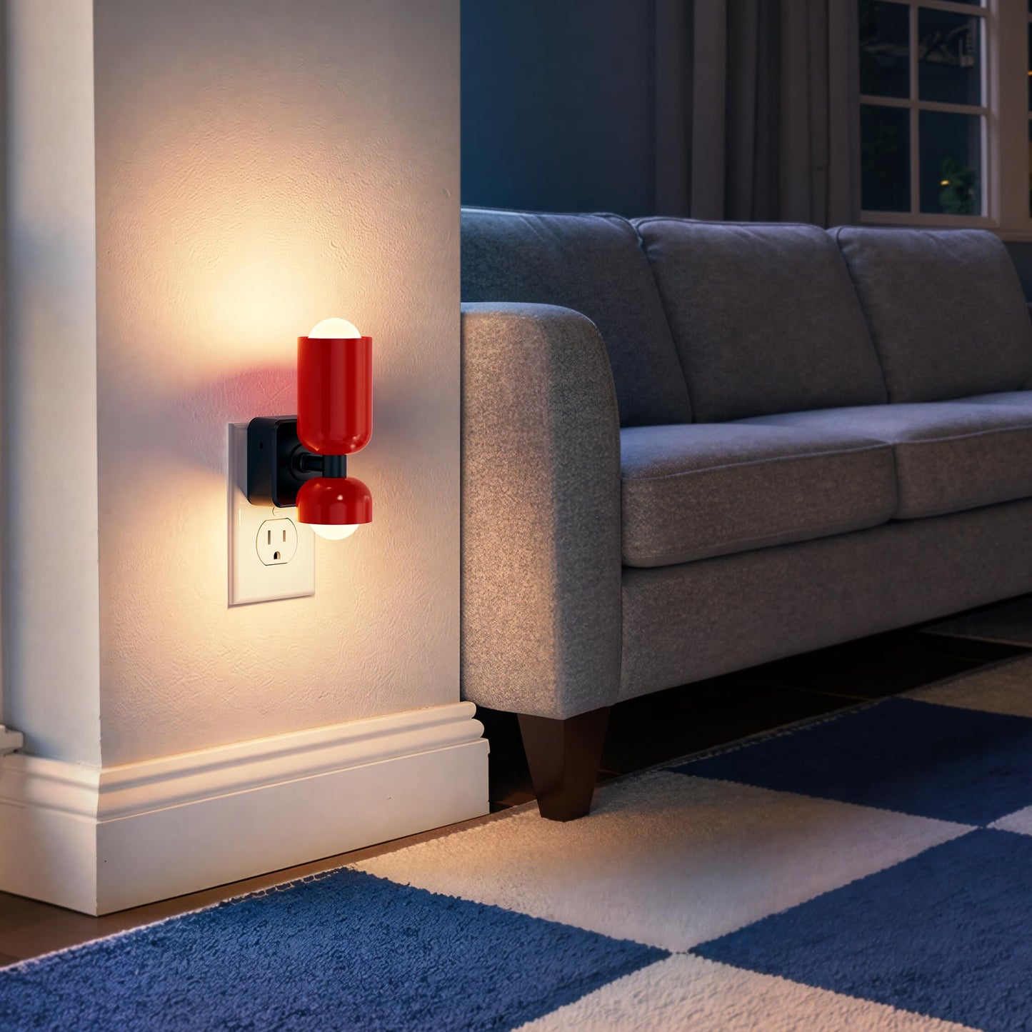 Briignite Night Lights Plug into Wall, Mid-Modern Night Light Plug in, Dusk to Dawn Sensor, 3000K Soft White, 0-100LM Adjustable Brightness, Dimmable Nightlight for Bedroom, Bathroom, Hallway