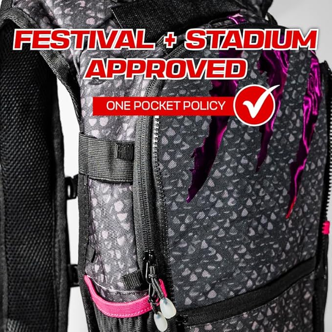 RAVERUNNER® Festival Water Backpack - Dual Chamber Hydration - 3L Insulated Water Backpack for Raves, Festivals, Hiking, Running - Festival Hydration Pack for Hydration Backpack Rave