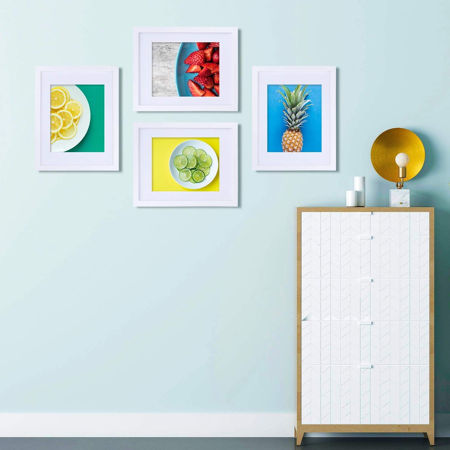 Egofine 11x14 Picture Frame White - Photo Frame Made of Solid Wood Covered by Plexiglass for Table Top Display Pictures 5x7/8x10 with Mat or 11x14 Without Mat