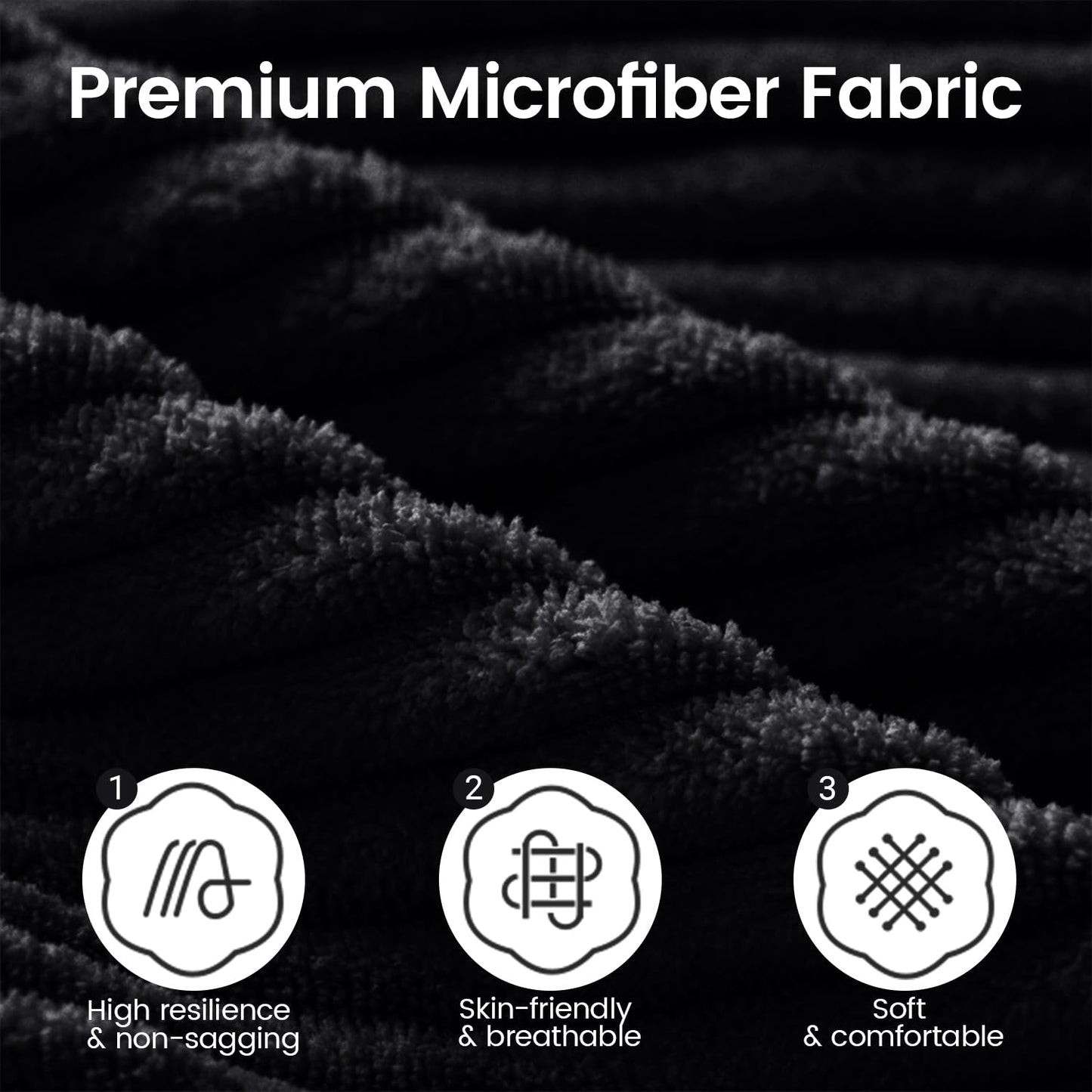 Yagamo Large Bean Bag Chairs for Adults, 4FT Memory Foam Bean Bag, Bean Bag Chairs with Removable Striped Plush Cover, Cozy Beanbags for Living Room Bedroom Dorm and Office- Black