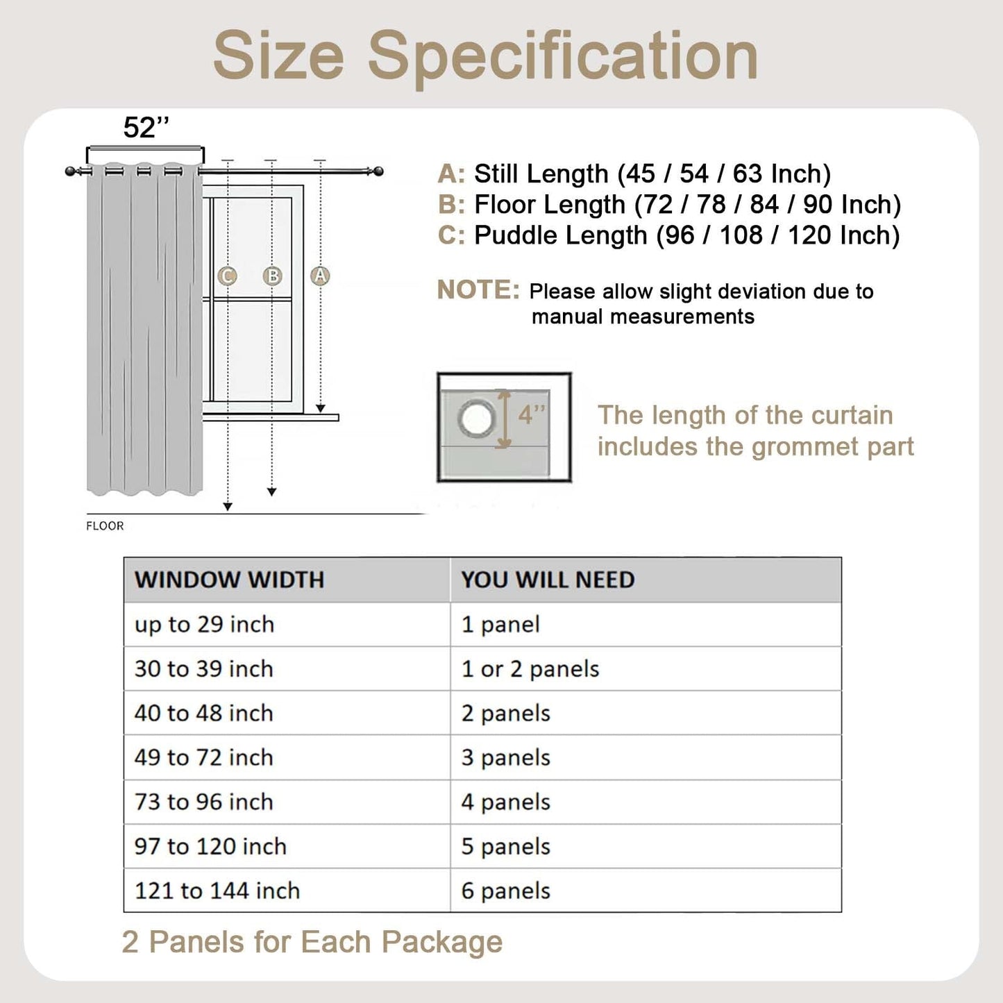 Ebesto 100% Blackout Curtains for Bedroom - Solid Thick Fabric Grommet Thermal Blackout Curtains, Charcoal Grey Window Drapes for Living Room, Noise Reduction, 2 Panels, 2x52Wx90L Inches
