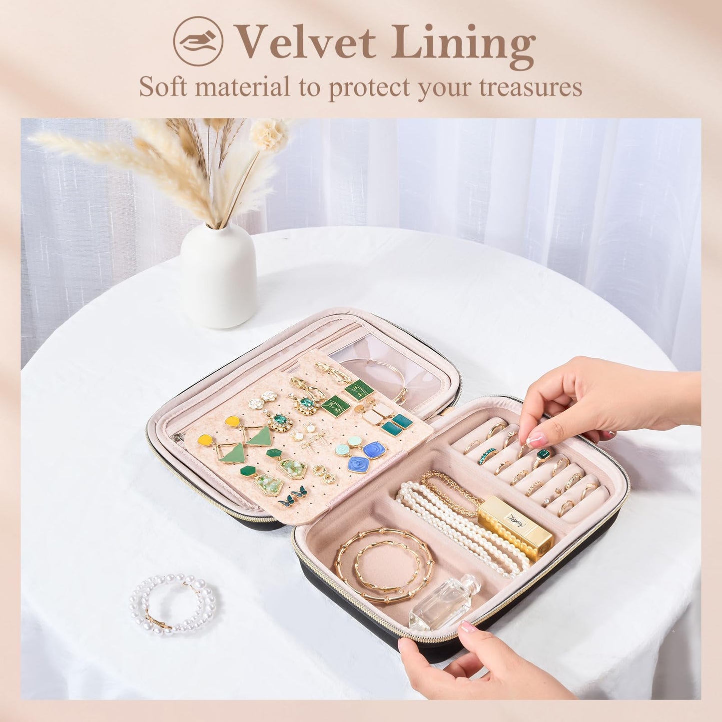 ProCase Jewelry Organizer Stand Bundle with Travel Jewelry Organizer Case
