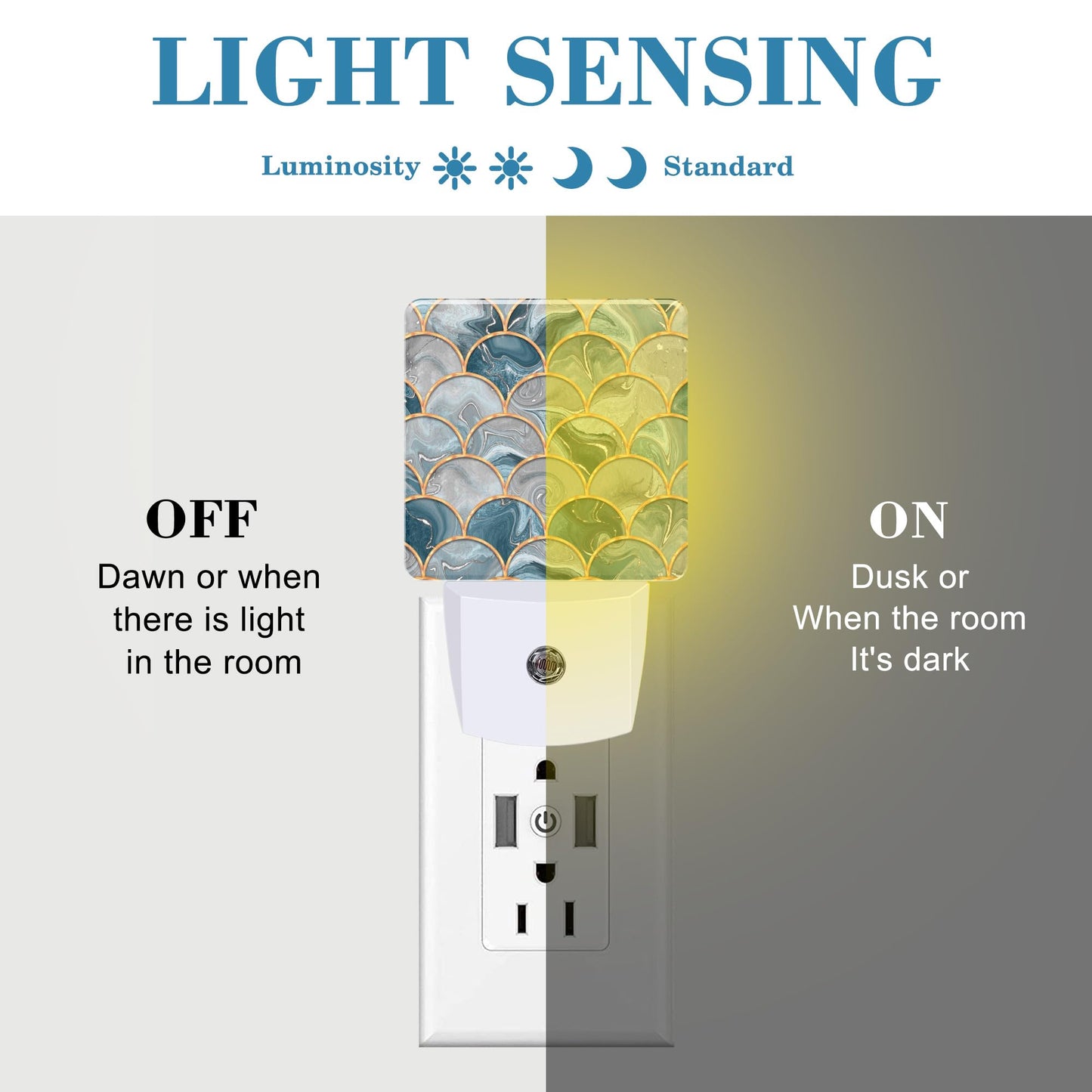 Uiaoiais Golden Fluid Marble Texture Night Light Plug into Wall with Dusk to Dawn Sensor Cute Nightlight for Kid Girls Boys Women Men Room Decor, Hallway, Kitchen, Bathroom, Nursery, Stairs