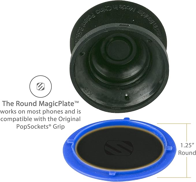 Scosche MPDRND-SP MagicMount Pro Magnetic Car Phone Holder - Strong Magnet Mount for iPhone and Android - Secure Magnetic Mount for Car Dashboard - Universal 360° Adjustable Mobile Cell Holder