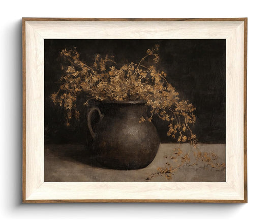 KISSFOX Framed Wall Art Vintage Wall Decor Botanical Canvas Art Still Life Pictures Moody Paintings Farmhouse Artwork For Living Room Bedroom Bathroom Kitchen