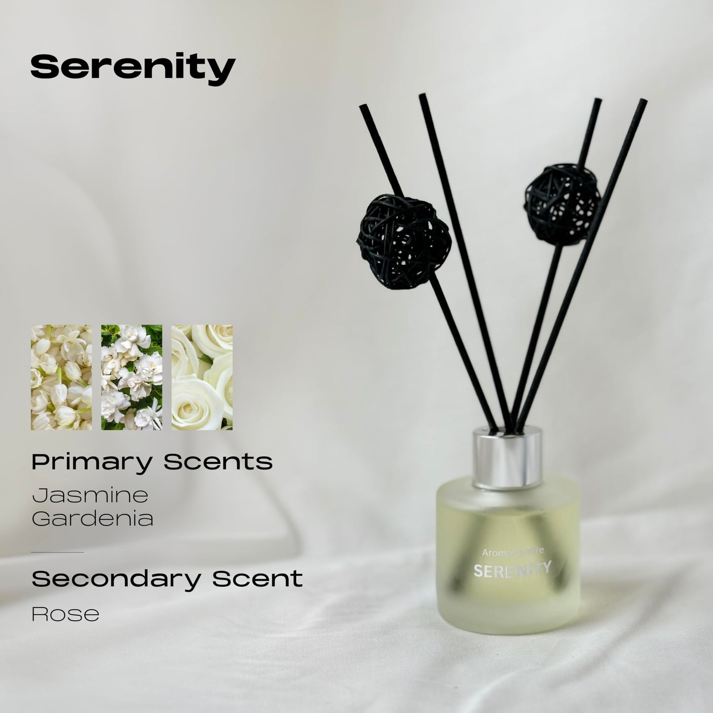Reed Diffuser Set of 3 | Aromatherapy Fragrance Oil | 12 Sticks and 6 Rattan Balls, 3 x 50ML | Home, Office, Bathroom, Bedroom Essentials (Eucalyptus, Jasmine, Lemongrass, Sky Blue)
