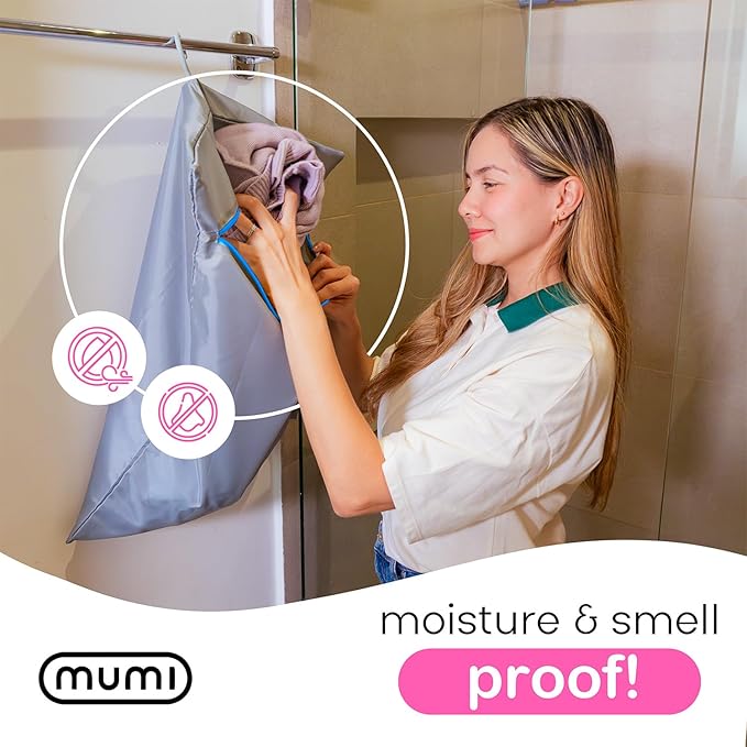 Mesh Laundry Bags for Delicates – MUMI Travel Laundry Bag with Hanger & Pouch | Large Lingerie Wash Bag for Washing Machine, Baby Clothes, Gym & Travel | Odor-Resistant Laundry Mesh Bag - Purple