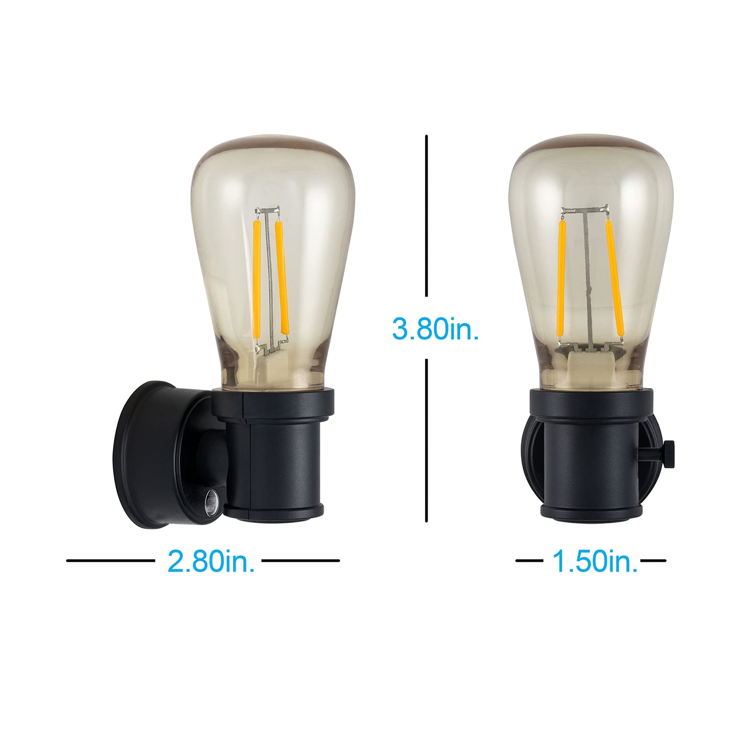 GE Vintage LED Edison Night Lights Plug Into Wall, 2-Pack, Dusk to Dawn Auto Sensor, Warm White, Adjustable Brightness Plug in Nightlight with Manual On/Off/High/Low Switch, Perfect for Adults