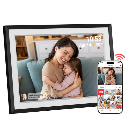 Frameo Digital Picture Frame – 10.1 Inch Smart Wi-Fi Photo Frame with Easy App Connection, Gift for Women, Mom, Grandma, Wife, Girlfriend, Wedding Share Memories Instantly via Free App