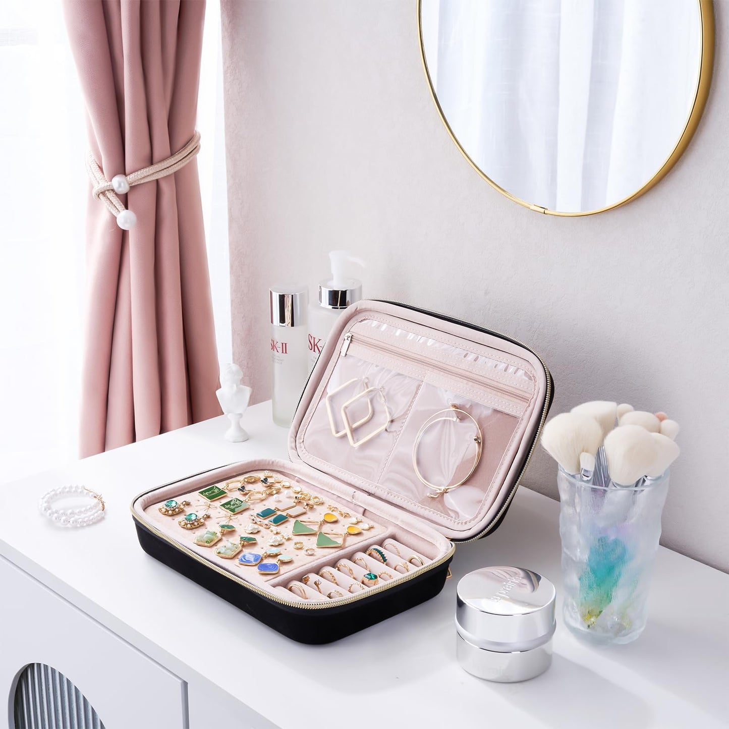ProCase Jewelry Organizer Stand Bundle with Travel Jewelry Organizer Case