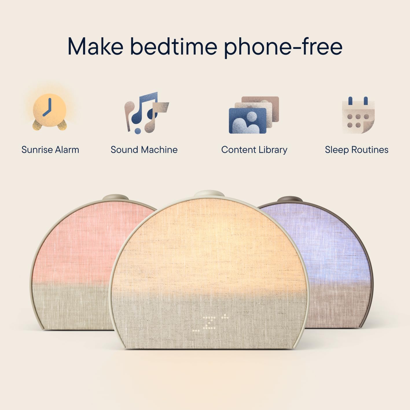 Hatch Restore 3 Sunrise Alarm Clock, Sound Machine, Smart Light (Greige) - White Noise, Screen-Free Sleep Routine