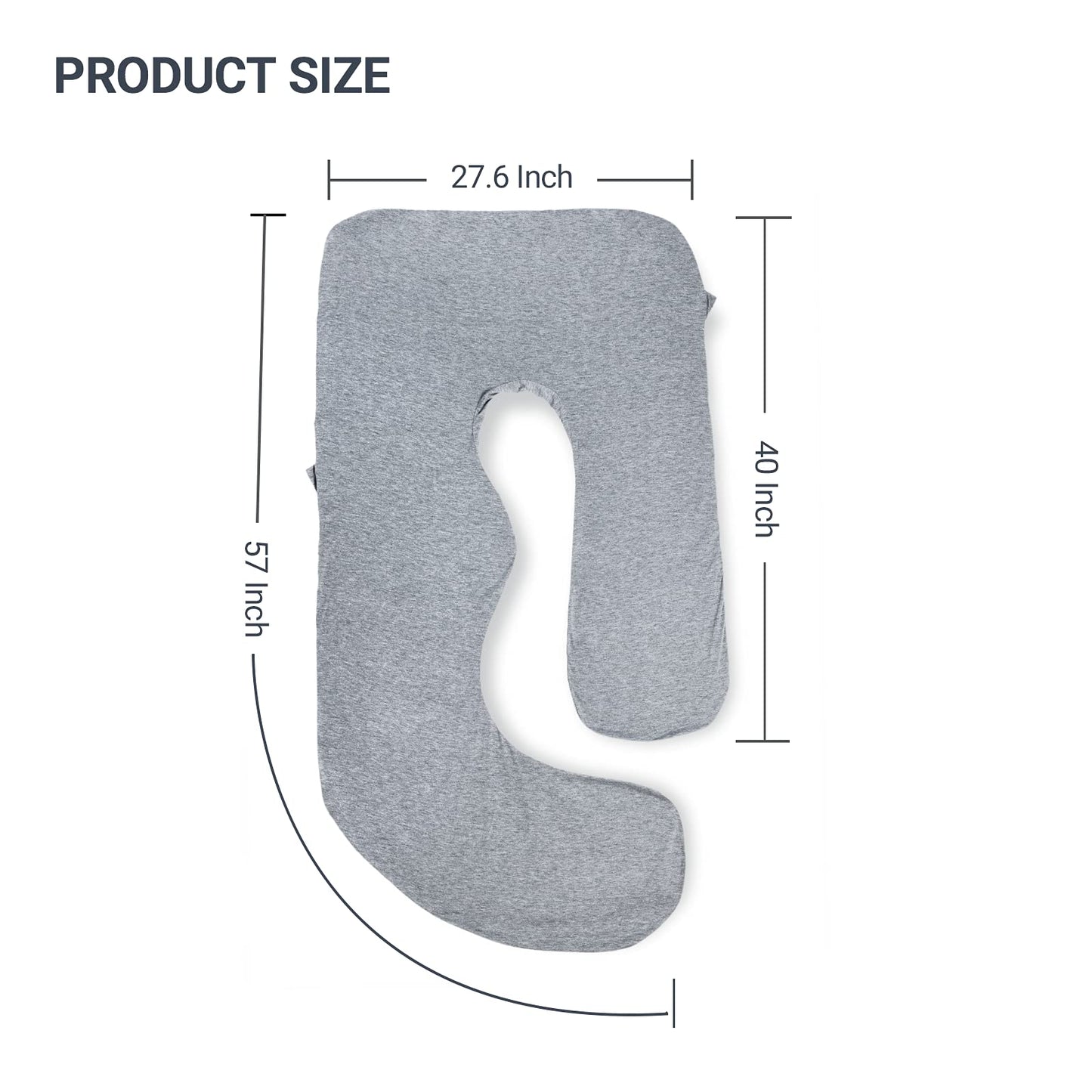Momcozy Pregnancy Pillow Cover u Shaped, 57-inch Large Pregnancy Body Pillowcase Removable, Soft & Machine Washable Replacement Cover Fits Most 55/57 Inch