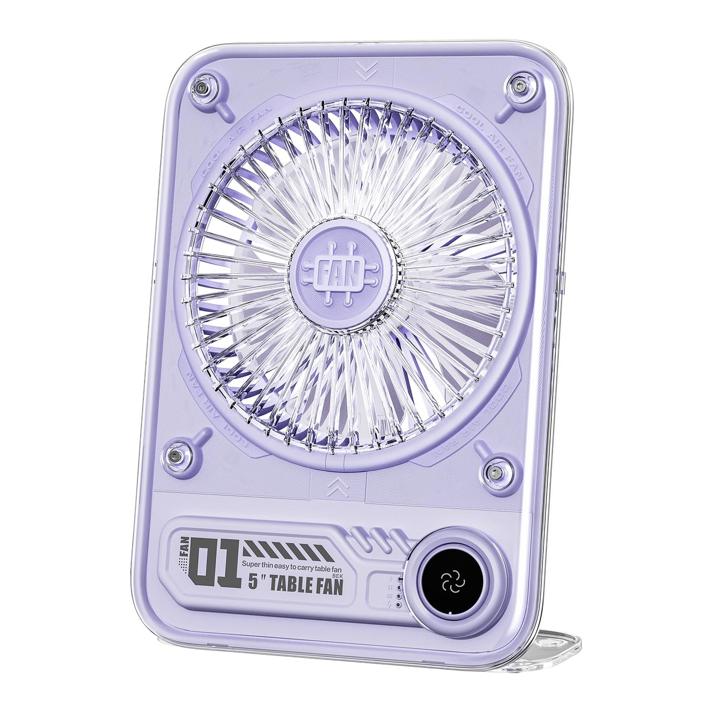 VAVOFO Small Desk Fan Personal Fans 8.6 Inch, Rechargeable 2000mAh Battery Operated Portable Fans, 3 Speeds Adjustable Ultra Quiet Fan For Office, Bedroom, Outdoor (Purple, 2000mAh)