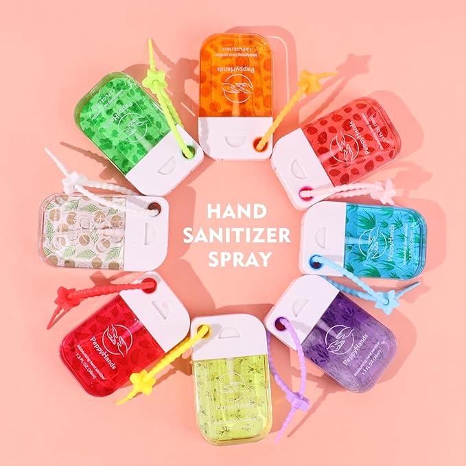 PeppyHands Hand Sanitizer, Hand Sanitizer Spray, Hydrating Spray for Hand, Portable Sanitizer spray Set ﻿for Travel Size, 500-Sprays Each Multi-Flavor (4Pcs.)