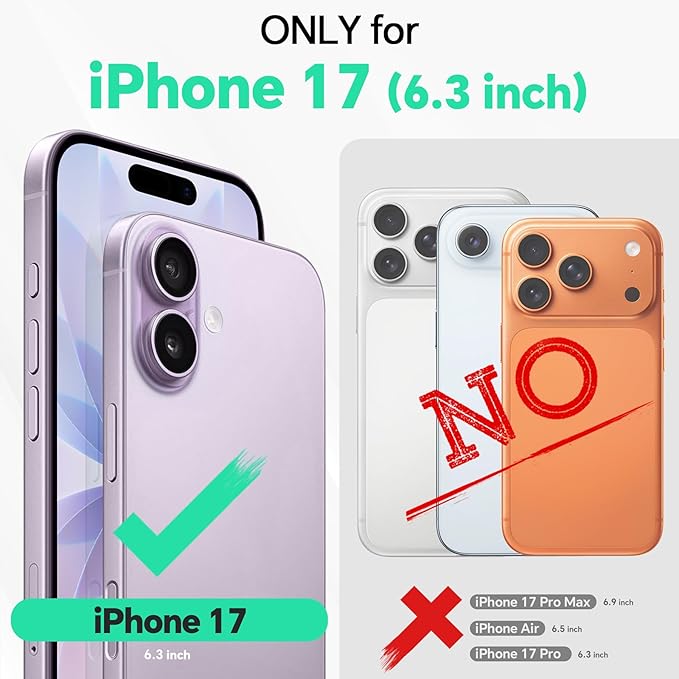 TUCCH Detachable Case Wallet for iPhone 17 (6.3") 2025, Removable Wrist Strap, Wireless Charging, Stand, 4 Card Slots RFID Blocking, 2-in-1 Magnetic, PU Leather, Shockproof Folio Cover, Evergreen