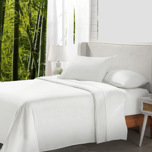 California Design Den Rayon from Bamboo Sheets Cal King Size - Luxury California King Sheet Sets with Deep Pockets, Cool and Durable Bedding - Ivory