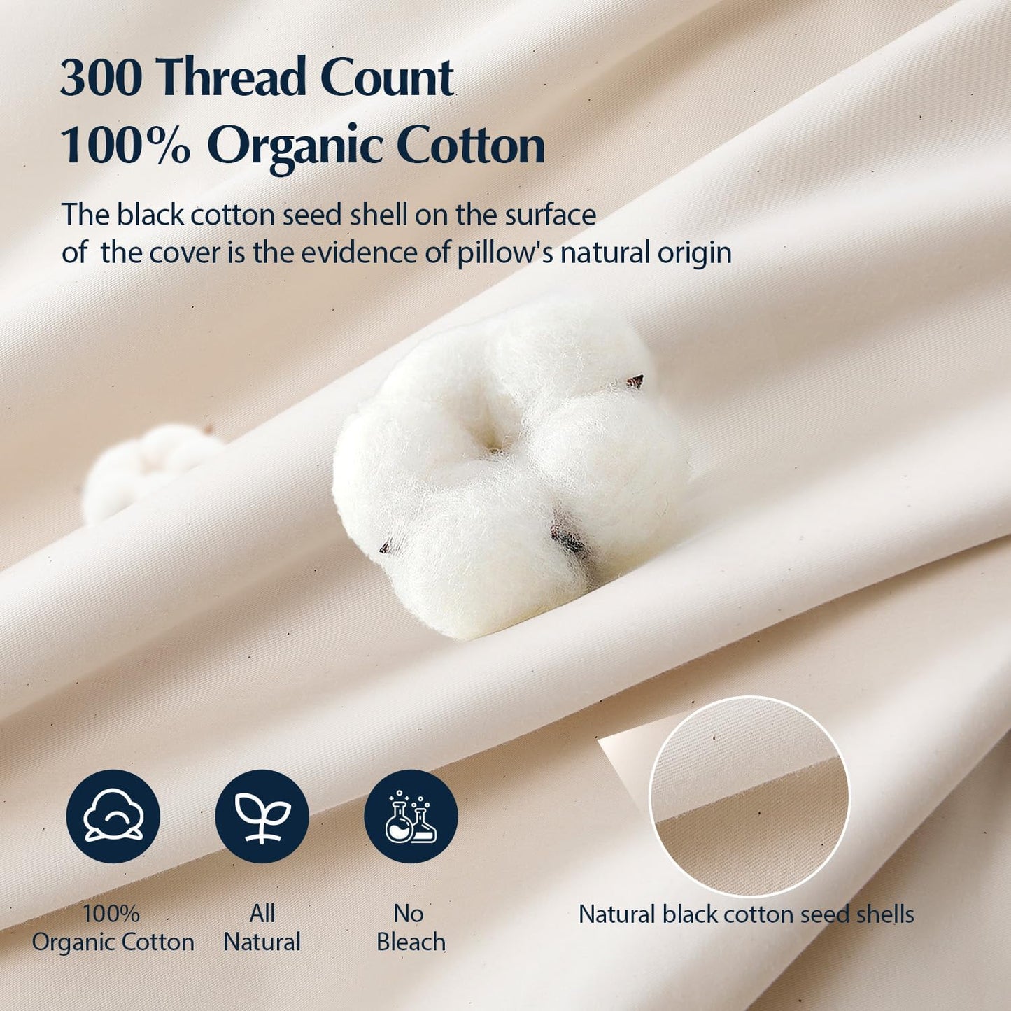 Pacific Coast Down Pillow, Luxury Hotel Collection Bed Pillow for Sleeping, Queen Size of 1, 100% Organic Cotton Shell, 650 Fill Power, Soft Pillows, Suit for Stomach Sleepers