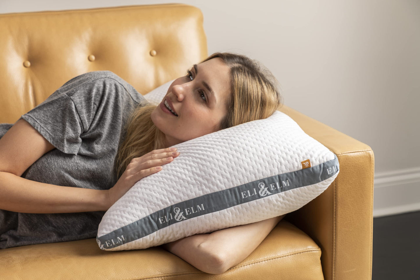 Eli & Elm Best Ergonomic Side Sleeper Pillow for Neck Pain. Supportive Cooling Latex Fill. U-Shape Contoured Design. King & Queen Size (Queen (U.S. Standard), with Pillow Case)