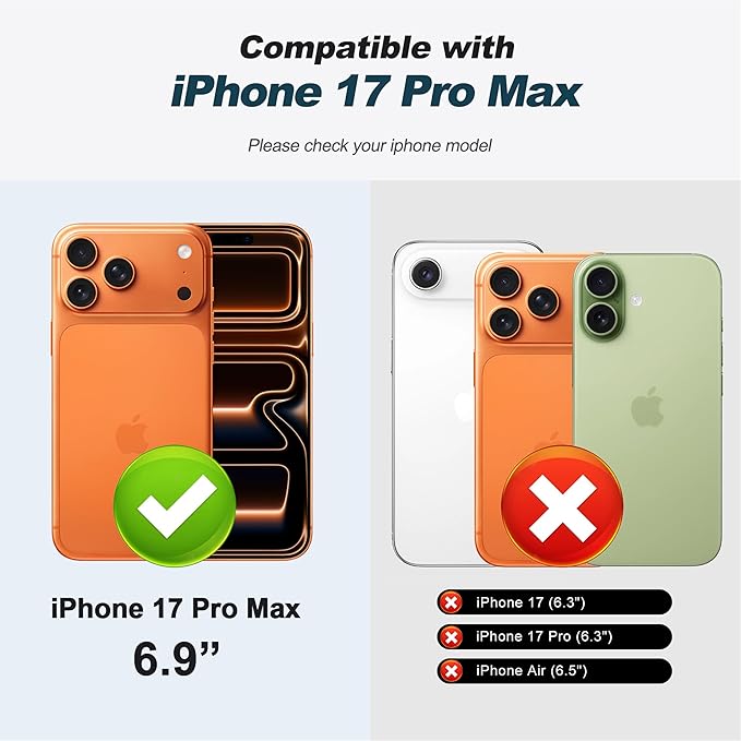 CIVICASE for iPhone 17 Pro Max Wallet Case with Stand,PU Leather Flip Credit Card Holder Slots (RFID Blocking),Compatible with Magsafe Magnetic Holder Phone Cover Women Men,Blue