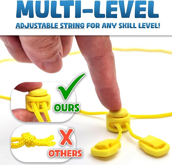Upgraded (Multi-Level) Magnet Chess Game with String & Stones - Clear & Simple Instructions | Premium Set with 20 Larger & Stronger Stones, Adjustable Rope, 2 Dice & Travel Pouch | 5 Sets