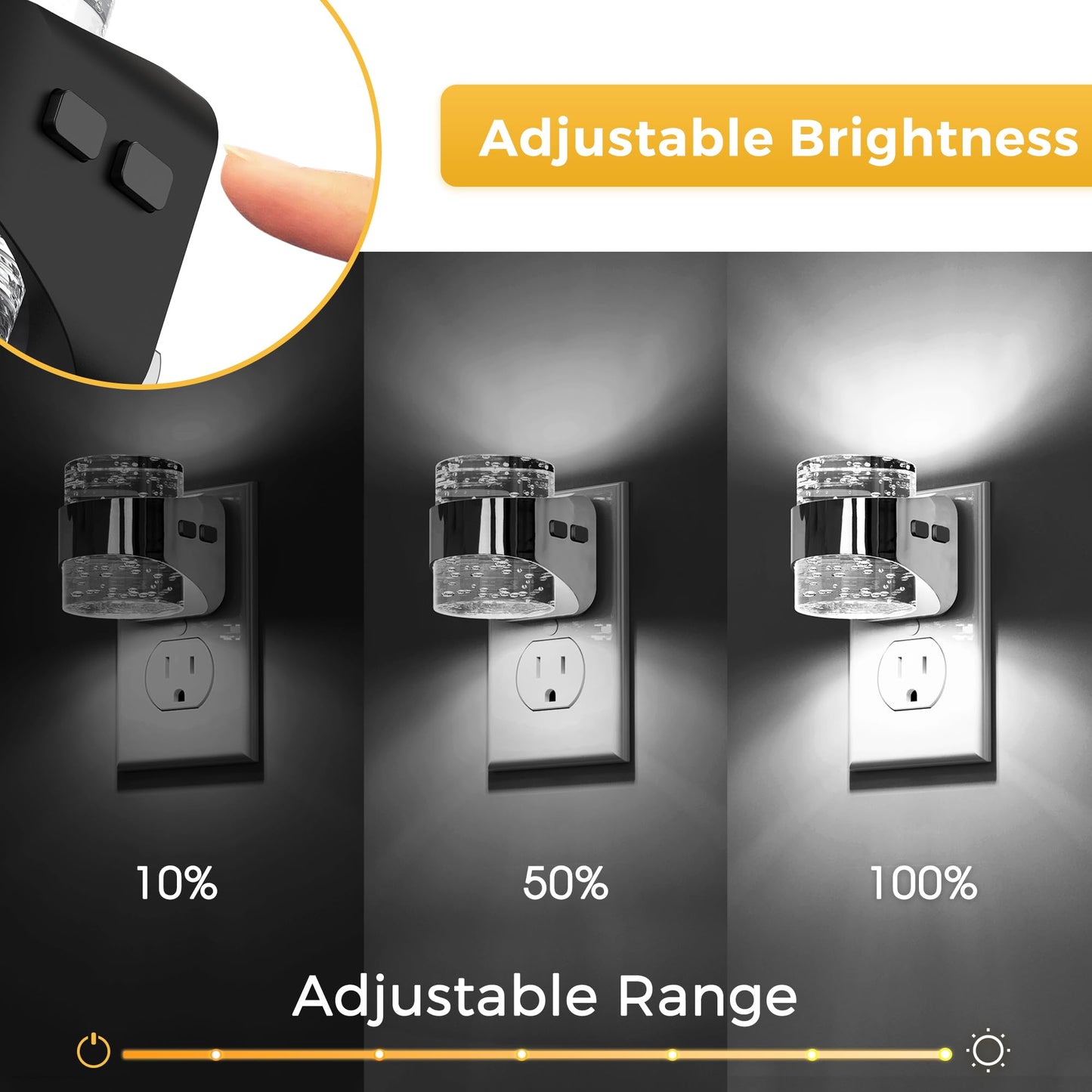 L LOHAS LED Night Lights Plug into wall, 2 Pack Soft Light Night Light with Adjustable Brightness, Plug in Night Light with Auto Light Sensor