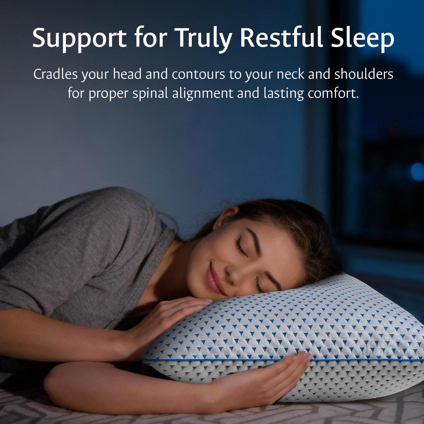 Cooling Gel Memory Foam Pillows Queen Size Set of 2 for Sleeping, Breathable Adjustable Firm Shredded Foam Cool Bed Pillows 2 Pack for Side, Back, Stomach, Hot Sleepers Soft Yet Support, CertiPUR-US