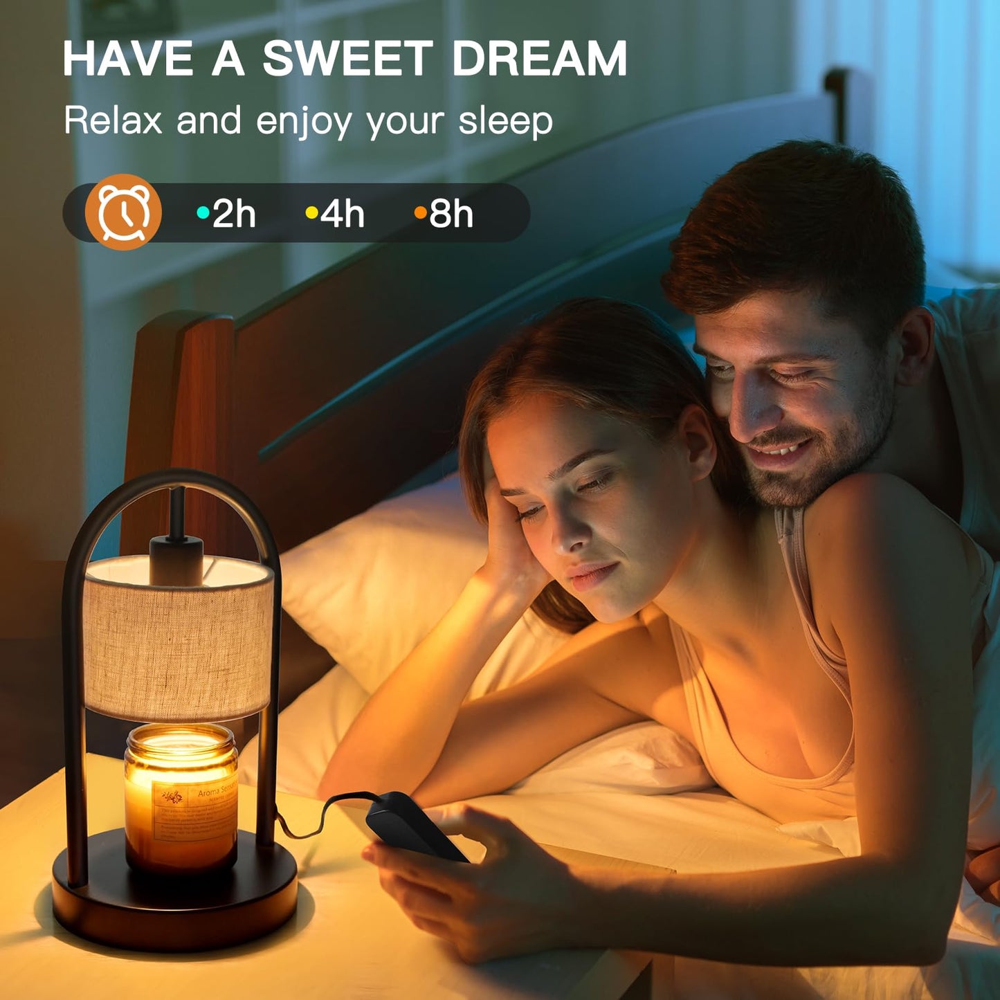 Omnikerlight Candle Warmer Lamp with Timer, Dimmable Candle Lamp Warmer for Jar Candles, Wax Warmer with 2 Bulbs, Birthday Gifts for Women Mom, House Warming Gifts New Home Decor (Single-Bracket)