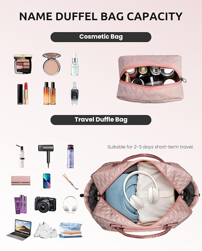 Vogewood Teen Girl Gifts-Initial Duffle Bag with Shoe Compartment, Personalized Weekender Bag, Monogram Overnight Bag, Letter Travel Bag with Makeup Bag，Daughter Friend Gifts Kids Gift (Letter P)