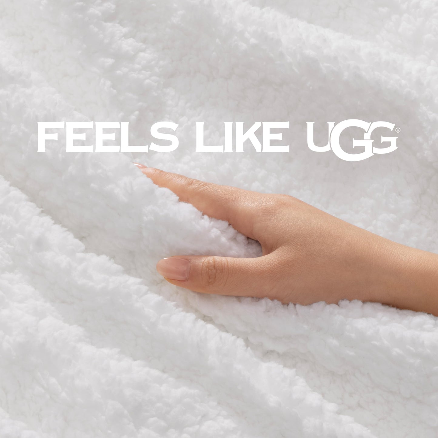 UGG Nita Full/Queen Blanket, Cozy Soft Queen Bedding, Plush Fleece Blanket for Bed, Extra Large Throw for Couch, Luxury Bedroom Decor, 90-inch x 90-inch, White Snow
