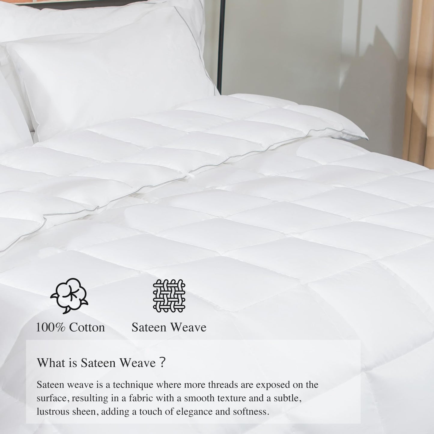 sunflower Comforter Twin Duvet Insert White Comforter Down Alternative Filling 100% Cotton Shell All Season for Dorm Hypoallergenic Warm Breathable Noiseless Machine Washable with Corner Taps