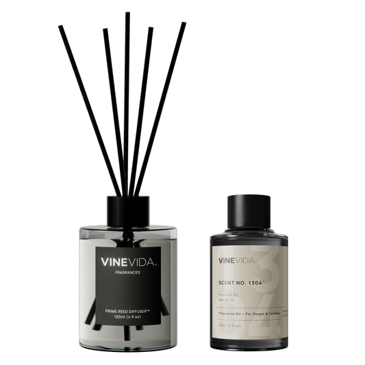 VINEVIDA Reed Diffuser for Home & Bathroom | Long-Lasting Scent Sticks Set | Oil Stick Diffuser | Bathroom Scent - Room Fragrance No. 1304 - Inspired by: Santal