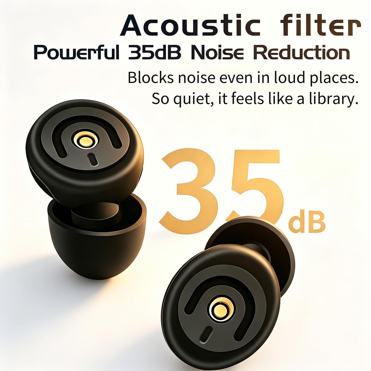 Ear Plugs for Sleeping, 35dB Waterproof Reusable Silicone Earplugs, Breathable No Ear Blockage, Block Snoring Side Sleepers, Single/Double Layer 3 Pairs Each S/M/L 6 Pairs 7-Grid Storage Case