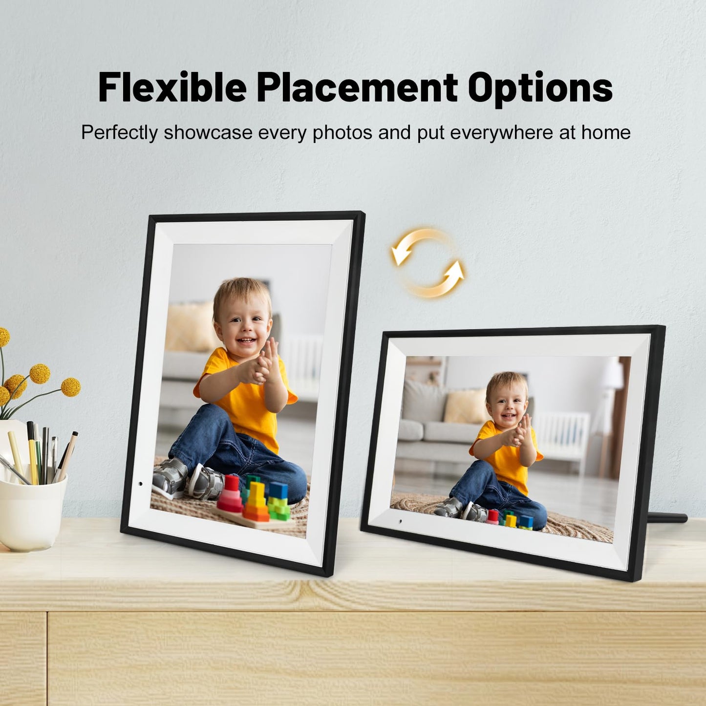Digital Picture Frame 10.1 Inch Digital Photo Frame with 32GB Storage, 1280 * 800 IPS FHD Touchscreen, WiFi Smart Frame Share Photos and Videos Instantly from Anywhere via AiMOR App