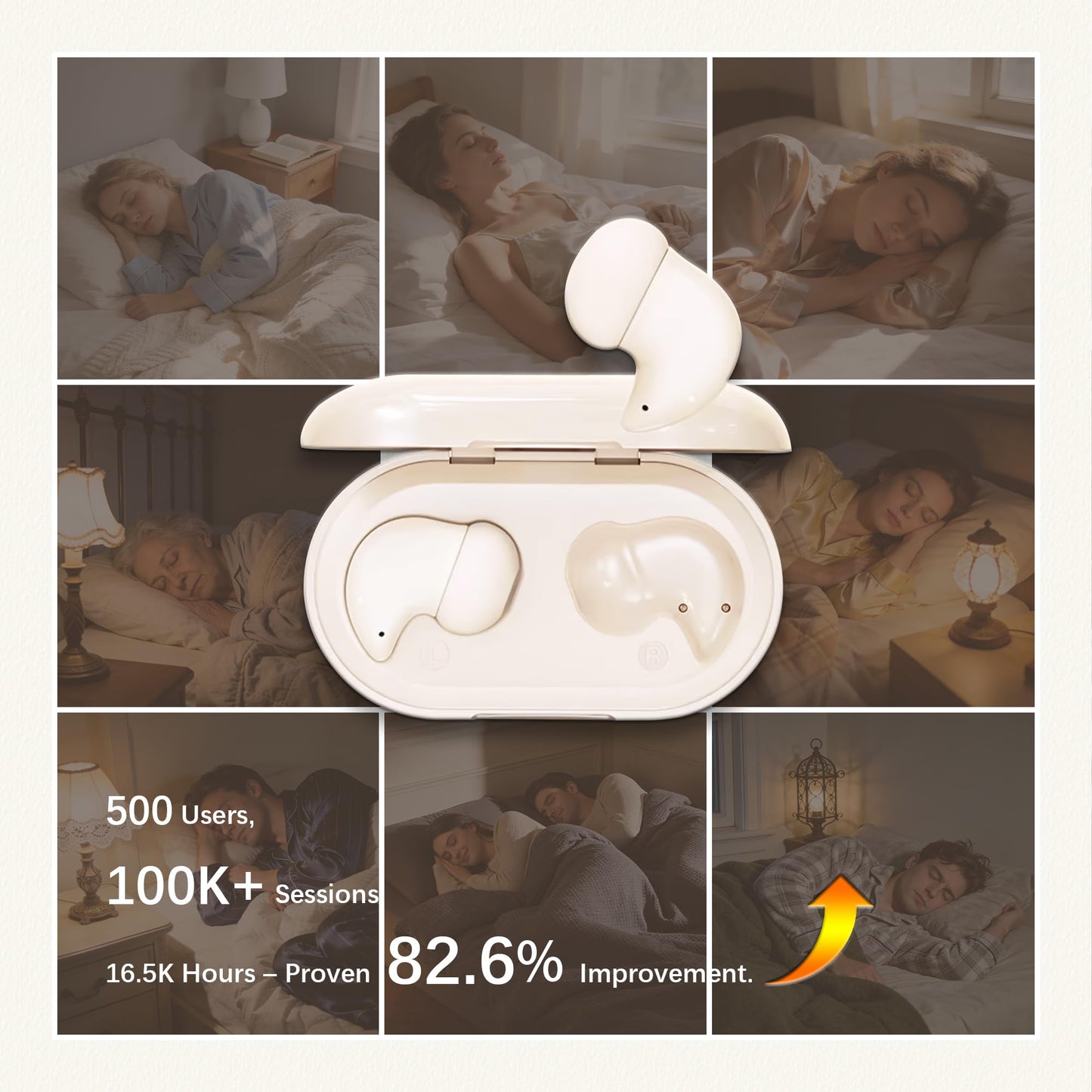 Essonio H8 Sleep Earbuds 53dB High-Frequency Noise Reduction, Small Earplugs for Side Sleepers, 80H Playtime, Snore Blocking Comfortable Earbuds, Bluetooth 5.4 Ear Plugs for Side Sleeper, Airplane