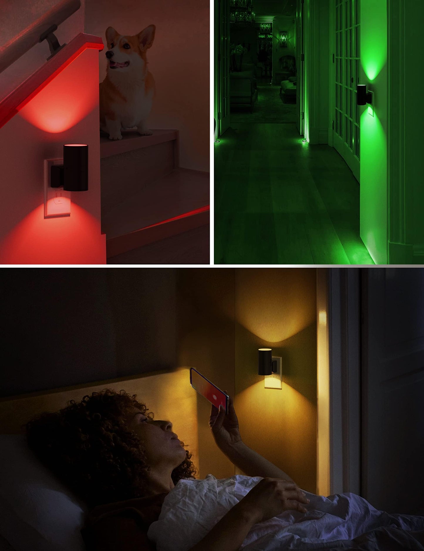 L LOHAS LED Night Light, Night Lights Plug into Wall, Light Sensor Nightlight Auto On/off, Home Decor for Kids Gifts Halloween Christmas Holiday Hallway Bedroom Kids Room, 4 Pack