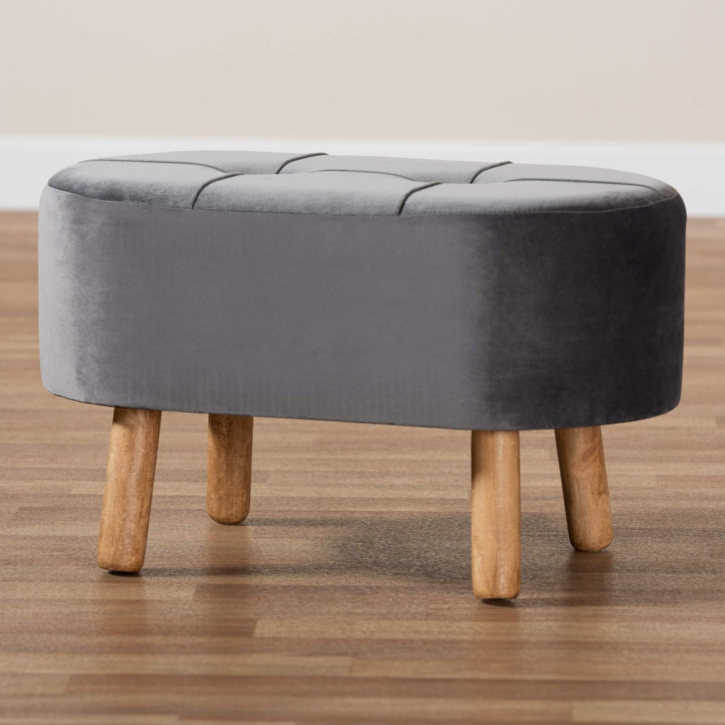 Baxton Studio Ottomans, Grey/Natural