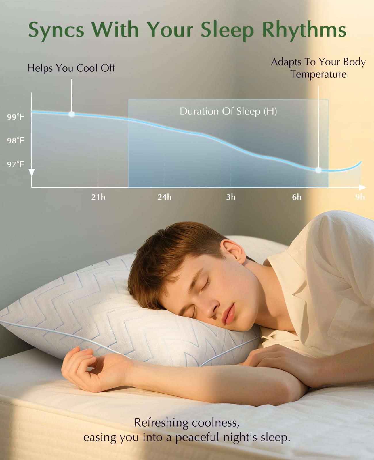DIORIS Queen Size Pillows Set of 2 - Cooling Bed Pillows for Sleeping, Down Alternative Hypoallergenic Pillow for Side Back and Stomach Sleepers, Medium Soft Support with Breathable Microfiber Fill