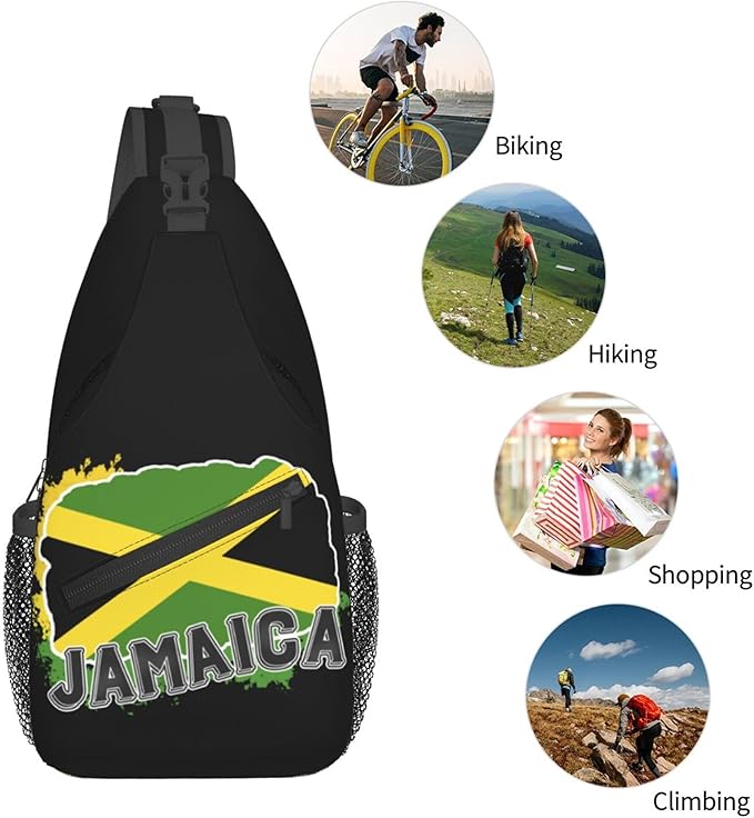GJXFLSY Jamaic Flag Sling Backpack Crossbody Bag Casual Chest Bags Travel Hiking Daypack Shoulder Bag for Women Men