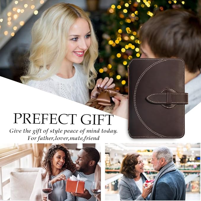 Leather Passport Holder for Travel with Airtag Slot, Passport Wallet for Men & Women,1-3 Passport Books,Passport Sleeves Travel Essential & Gift (Dark Coffee, With AirTag Slot)