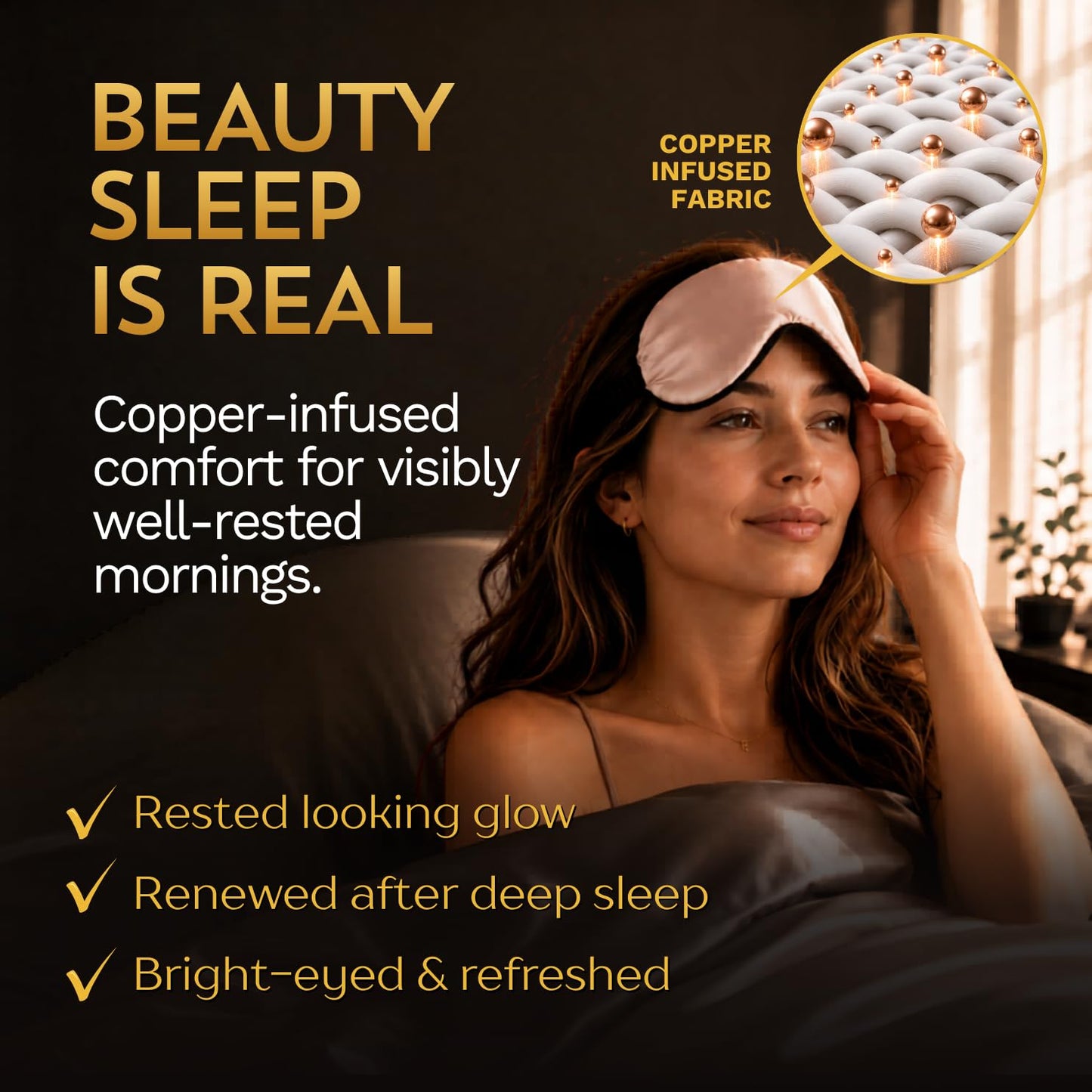 SLEEP FOUNTAIN Anti Aging Silk Sleep Mask for Women, Mulberry Silk Eye Mask for Sleeping and Skin Care, Blackout Sleep Mask with Copper Ion Technology Reduces Eye Puffiness, Fine Lines and Wrinkles