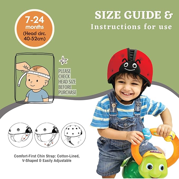 SafeheadBABY Soft Baby Head Protector Helmet for Crawling and Walking 7–24 Months – Ultra-Lightweight & Breathable Infant Safety Helmet That Grows with Your Baby (Head Circ. 40–52 cm) – Dalmatian Pink