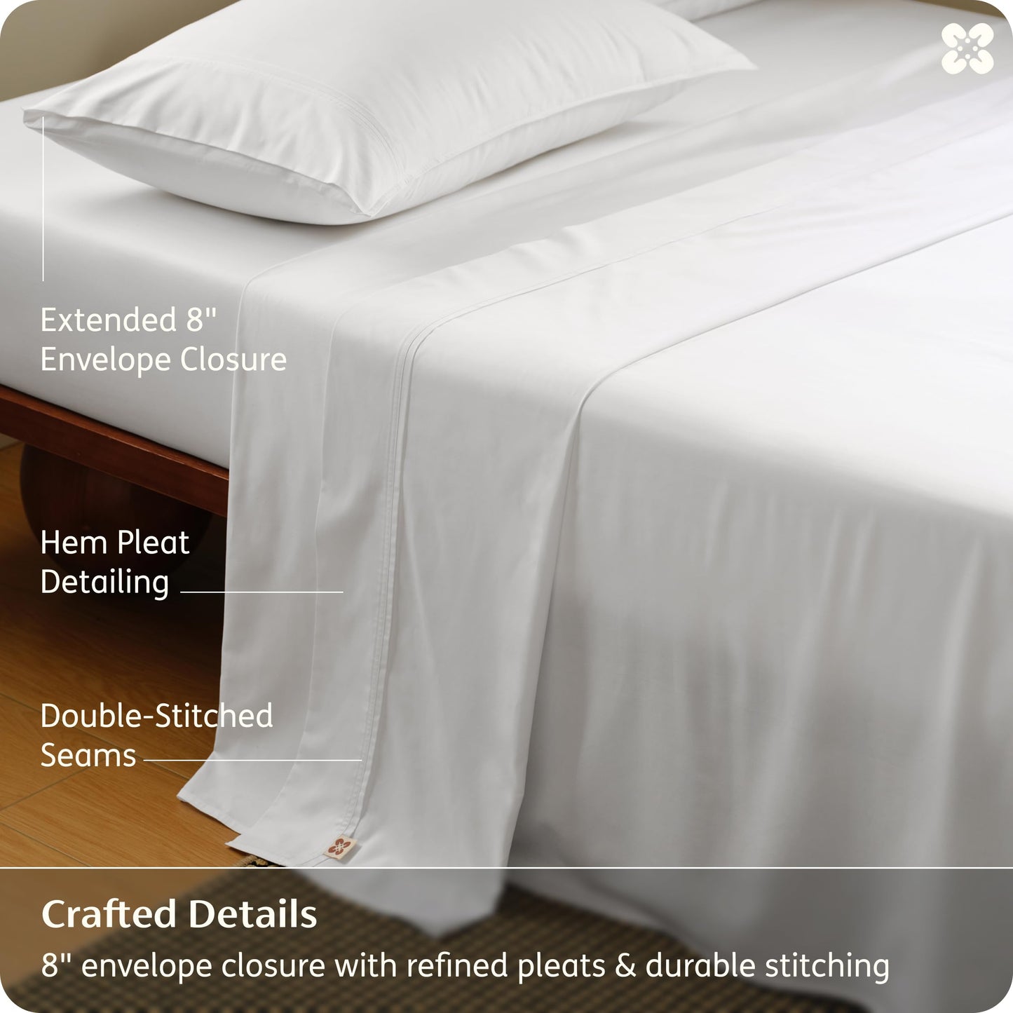 Bedsure Bamboo Viscose Cooling Sheets, Rayon Cotton Serene Blend, PureWoven, Breathable & Buttery Soft Queen Size Bed Set, Deep Pocket Up to 18", Hotel Luxury Bedding for Hot Sleepers, White