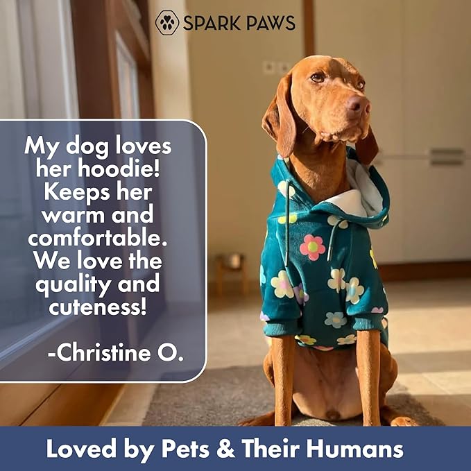 Spark Paws Dog Hoodie – Premium Dog Sweater for Small, Medium, and Large Dogs | Warm Outfits for French Bulldogs, Pitbull, Puppy, Winter Jacket Alternative - Daisy - 5XL