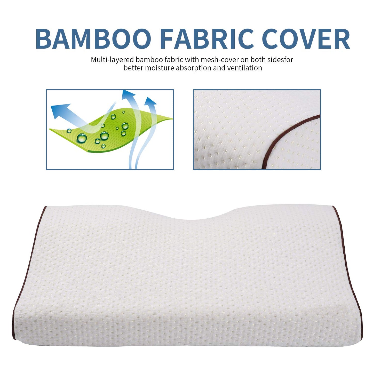 BAKVOS Bed Pillows for Sleeping,Memory Foam Pillows with Contoured Support Help Relieve Neck Pain