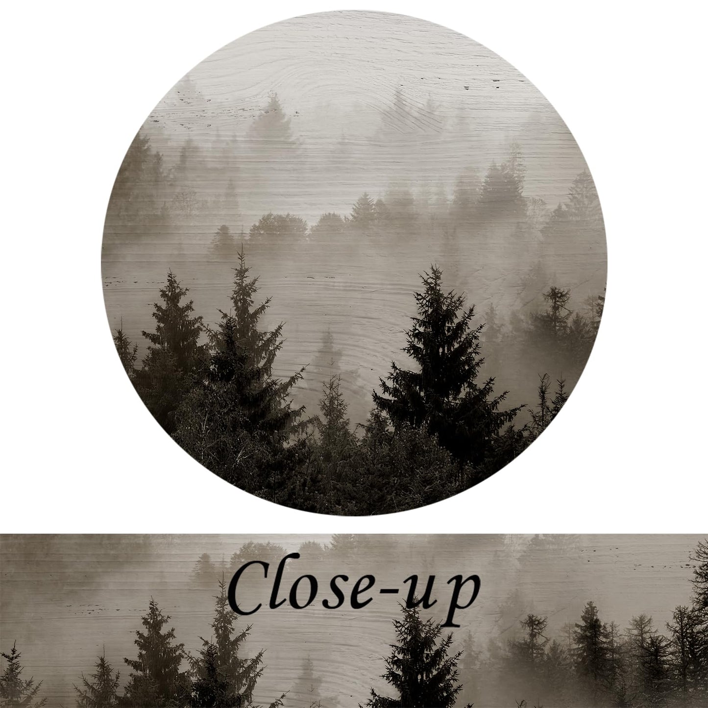 KREATIVE ARTS Large Framed Forest Canvas Wall Art – 24x48'' Foggy Mountain Landscape Print with Black Floater Frame, Nature-Inspired Decor for Living Room, Bedroom, or Office