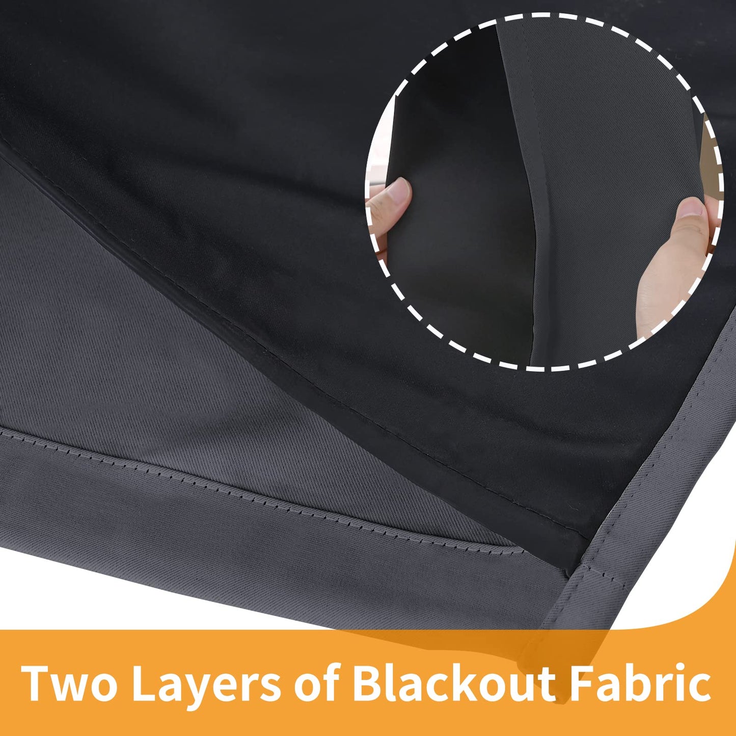 YoungsTex Insulated 100% Blackout Curtains for Bedroom, Thermal Black Out Drapes witrh Grommet Double Layer Energy Saving for Living Room, Dark Grey, 2 Panels, 52 X 63 Inch