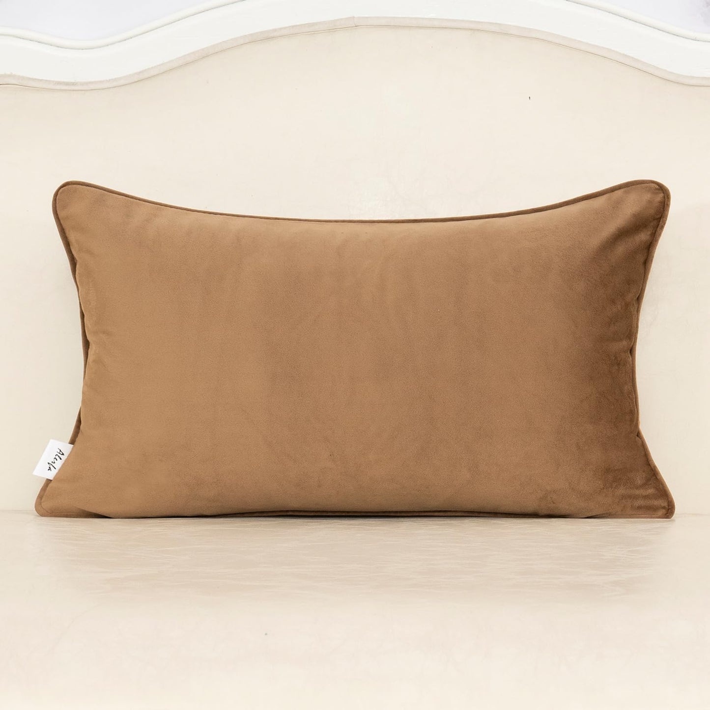 Alerfa Green Brown Floral Throw Pillow Cover 12 x 20 Inch Cut Velvet Rectange Luxury Decorative Lumbar Pillow Cover for Couch Living Room Bedroom